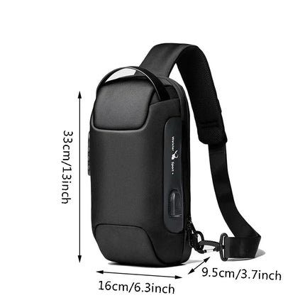 Travel Bag Men’s USB Crossbody Bag – Anti-Theft Waterproof Oxford Shoulder Waist Bag, Multifunctional Travel Messenger Chest Pack