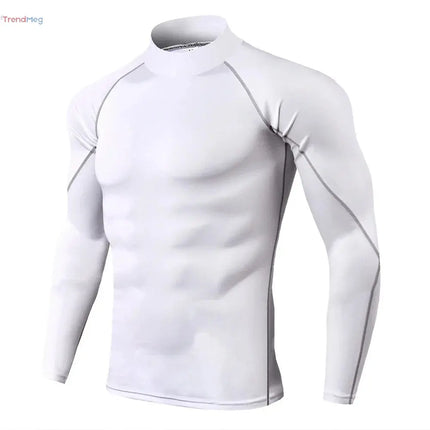 Workout Clothing, Men's Long Sleeve Compression Sport T-Shirt – Quick-Dry Gym Top for Bodybuilding, Running, Fitness, and Rash Guard Training trendmeg