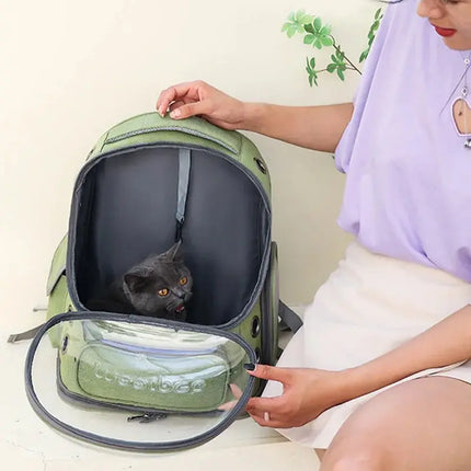 Transparent Cat Carrier Backpack – Breathable Travel Bag for Cats & Small Dogs, Outdoor Pet Supplies trendmeg