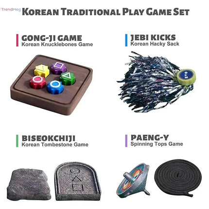 party game, Squid Game-Inspired Gonggi Jack Stone Set – Traditional Hand-Eye Coordination Toy, Fun Party & Board Game trendmeg