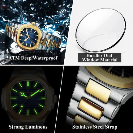 Luxury Women's Watch – Waterproof Stainless Steel Quartz Watch with Luminous Dial and Date Display trendmeg