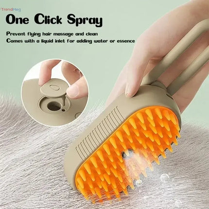 3-in-1 Steamy Pet Grooming Brush – Electric Spray Dog & Cat Hair Brush for Massage, Detangling, and Loose Hair Removal trendmeg