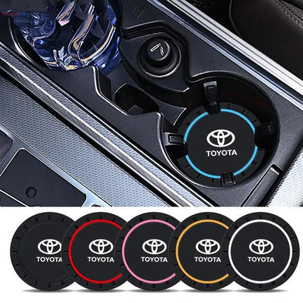 car accessories 2pcs Anti-Slip Car Cup Holder Coasters – Compatible with Toyota RAV4, Corolla, Camry, Aqua, Yaris Cross, Auris, TRD, and CHR Accessories trendmeg