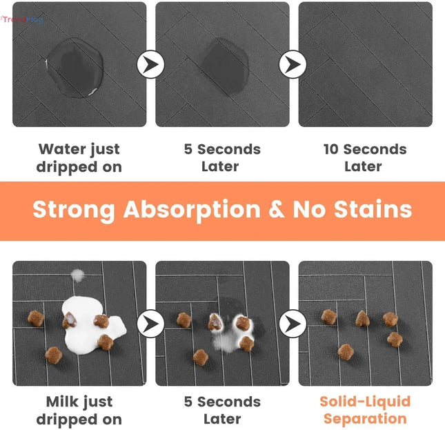 Absorbent Pet Feeding waterproof pet mat  – Quick-Dry Food & Water Bowl Placemat for Dogs and Cats trendmeg