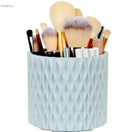 360° Rotating 5-Slot Makeup Brush Holder & Multi-Functional Organizer for Vanity, Desk, or Bathroom Storage trendmeg