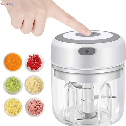 USB Rechargeable Mini Food Chopper – Electric Garlic Masher, Portable Meat Grinder, and Vegetable Chopper for Kitchen Gadgets trendmeg