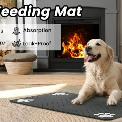 Absorbent Pet Feeding waterproof pet mat  – Quick-Dry Food & Water Bowl Placemat for Dogs and Cats trendmeg