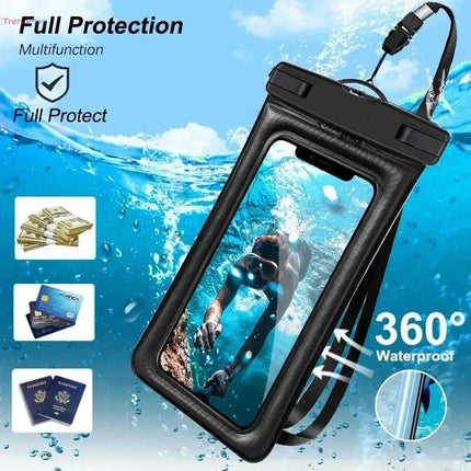 Floating Waterproof Phone Case with Airbag & Strap for iPhone 11–15 Pro Max, Samsung S23/S22, Xiaomi, Huawei trendmeg