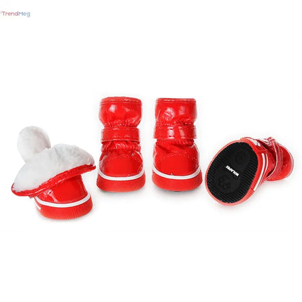 4Pcs Pet Dog boots Winter Snow Boots – Warm Fleece Waterproof Shoes for Small Dogs & Cats, Ideal for Chihuahua & Yorkie trendmeg