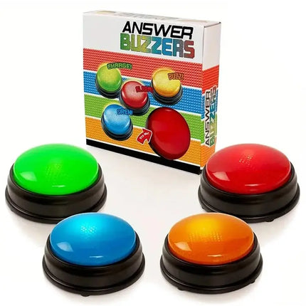 Game Show Answer Buzzers – Set of 4 with Lights & Sounds, Perfect for Classroom Games and Fun for Kids & Adults trendmeg