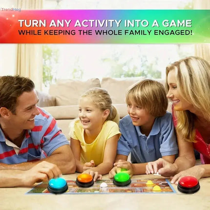 Game Show Answer Buzzers – Set of 4 with Lights & Sounds, Perfect for Classroom Games and Fun for Kids & Adults trendmeg