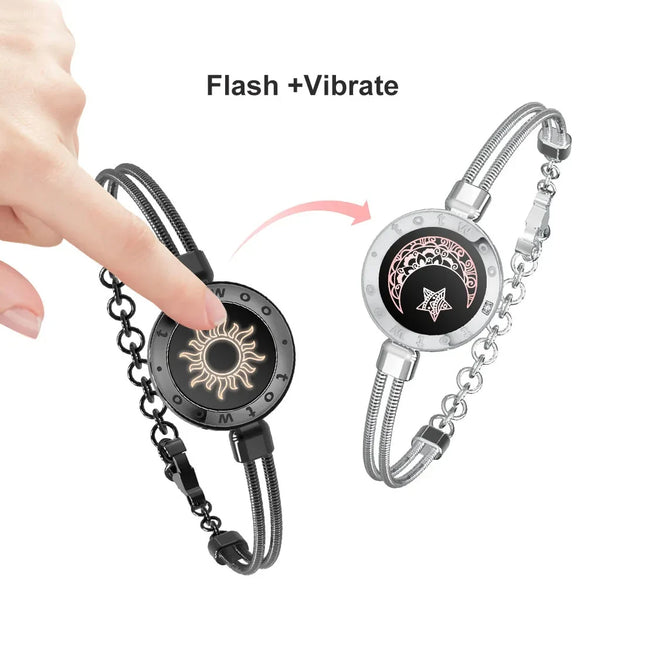 Long Distance Touch Bracelets for Couples – Smart Jewelry with Light & Vibration, Perfect Relationship Gift for Lovers