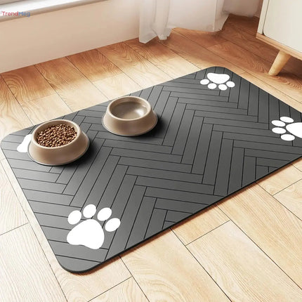 Absorbent Pet Feeding waterproof pet mat  – Quick-Dry Food & Water Bowl Placemat for Dogs and Cats trendmeg