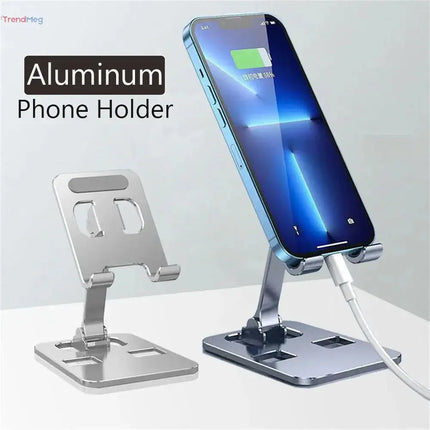 Universal All Aluminum Alloy Foldable Desk Phone Holder Mount Stand For Mobile Phone Holder For Tablet Desktop Metal Holder trendmeg