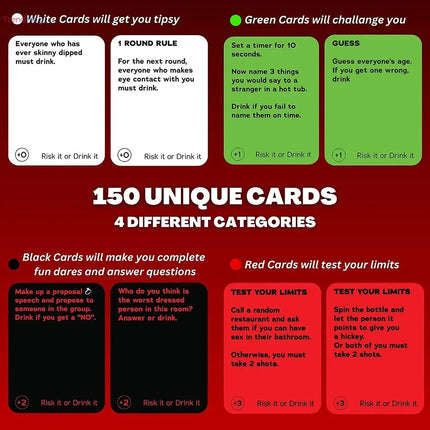 college party game Risk It or Drink It – Fun Party Card Game with Dares, Challenges & Questions for College, Pregame, and Adults' Game Night trendmeg