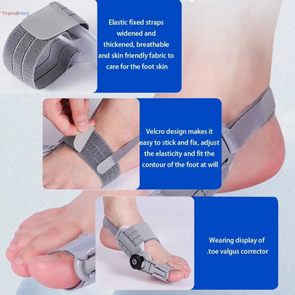 Adjustable Bunion Corrector – Unisex Hallux Valgus Brace with Rotatable Toe Separator & Straightener for Foot Alignment trendmeg