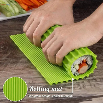 kitchen tools Silicone Sushi Rolling Mat – Non-Stick, Easy-to-Clean Japanese-Style Sushi Rolling Tool, Bamboo Imitation, Portable & Mildew-Resistant trendmeg