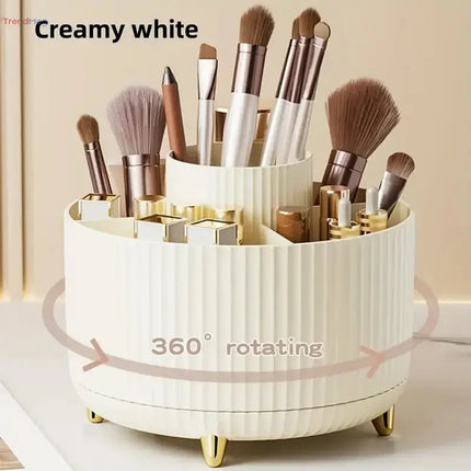 360° Rotating 5-Slot Makeup Brush Holder & Multi-Functional Organizer for Vanity, Desk, or Bathroom Storage trendmeg