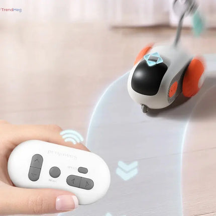 Interactive Cat Toy Remote Control Electric Cat Toy – Intelligent Sports Car with Feathers & Mice for Pet Entertainment trendmeg