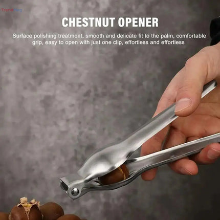 kitchen tools Stainless Steel Chestnut & Walnut Opener – 2-in-1 Nut Cracker and Sheller Kitchen Tool trendmeg