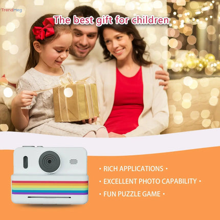 Instant Print Camera for Kids – Portable Thermal Mini Printer with 2.8-inch HD Video, Digital Photo Toy, Perfect Gift for Children trendmeg