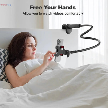 80cm Flexible Phone Holder Stand with 360° Rotating Clamp for Bed, Headrest, Long Arms Mount for iPhone, Samsung & 3.5–6.7" Devices trendmeg