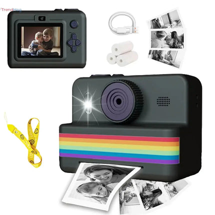 Instant Print Camera for Kids – Portable Thermal Mini Printer with 2.8-inch HD Video, Digital Photo Toy, Perfect Gift for Children trendmeg