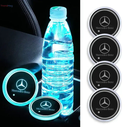 7-Color LED Luminous Car Cup Holder Coasters – Ambient Light Accessories for Mercedes-Benz B, C, E, S Class, C200L, GLC, CLA, W166 trendmeg