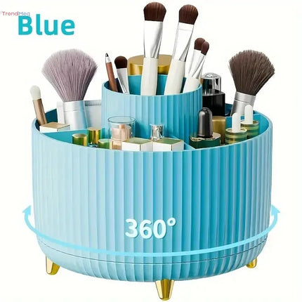 360° Rotating 5-Slot Makeup Brush Holder & Multi-Functional Organizer for Vanity, Desk, or Bathroom Storage trendmeg