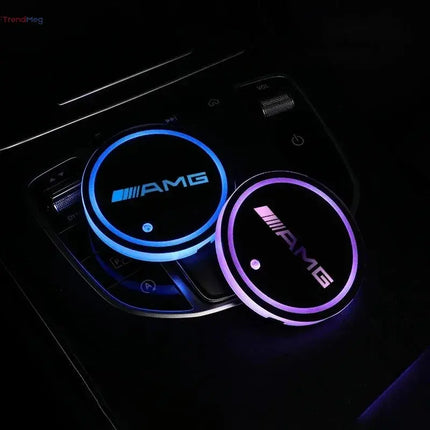 7-Color LED Luminous Car Cup Holder Coasters – Ambient Light Accessories for Mercedes-Benz B, C, E, S Class, C200L, GLC, CLA, W166 trendmeg