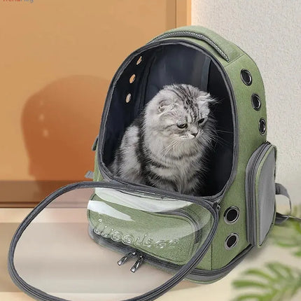 Transparent Cat Carrier Backpack – Breathable Travel Bag for Cats & Small Dogs, Outdoor Pet Supplies trendmeg