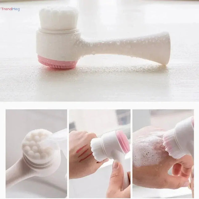 Double-Sided Silicone Facial Cleansing Brush – Rechargeable Exfoliator for Blackhead Removal, Pore Cleaner & Skin Care Enhancer trendmeg