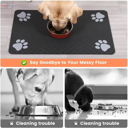 Absorbent Pet Feeding waterproof pet mat  – Quick-Dry Food & Water Bowl Placemat for Dogs and Cats trendmeg