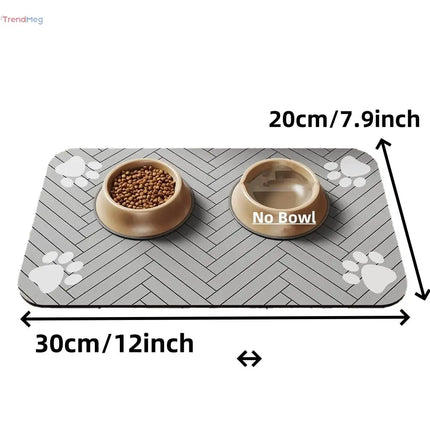 Absorbent Pet Feeding waterproof pet mat  – Quick-Dry Food & Water Bowl Placemat for Dogs and Cats trendmeg