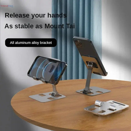 Universal All Aluminum Alloy Foldable Desk Phone Holder Mount Stand For Mobile Phone Holder For Tablet Desktop Metal Holder trendmeg