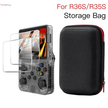 Tempered Glass Screen Protector & Portable Storage Case Set for R36S/R35S Console – Essential Accessories Kit trendmeg