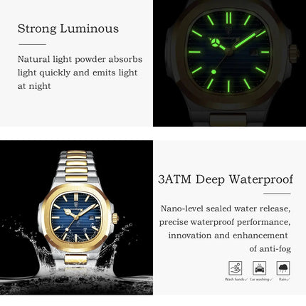 Luxury Women's Watch – Waterproof Stainless Steel Quartz Watch with Luminous Dial and Date Display trendmeg