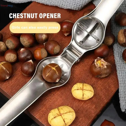 kitchen tools Stainless Steel Chestnut & Walnut Opener – 2-in-1 Nut Cracker and Sheller Kitchen Tool trendmeg