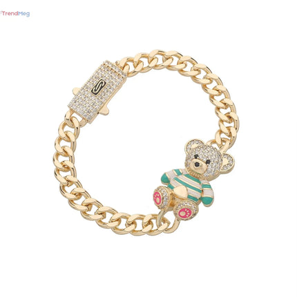 Original Jewelry Teddy Bear Bracelet – Original Zircon & Copper Bear Jewelry, Perfect Gift for Friends trendmeg