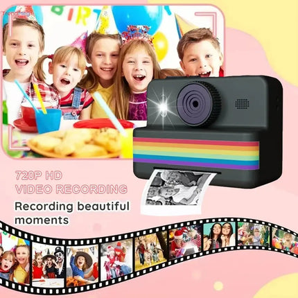 Instant Print Camera for Kids – Portable Thermal Mini Printer with 2.8-inch HD Video, Digital Photo Toy, Perfect Gift for Children trendmeg