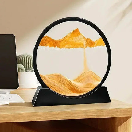 3D Moving Sand Art Picture - Round Glass Deep Sea Sandscape Hourglass Quicksand Flowing Sand Painting for Office & Home Decor Gift trendmeg