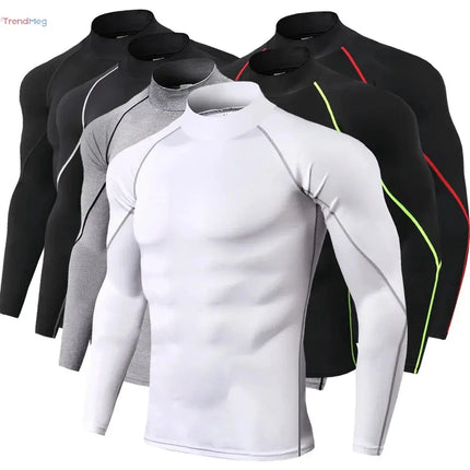 Workout Clothing, Men's Long Sleeve Compression Sport T-Shirt – Quick-Dry Gym Top for Bodybuilding, Running, Fitness, and Rash Guard Training trendmeg