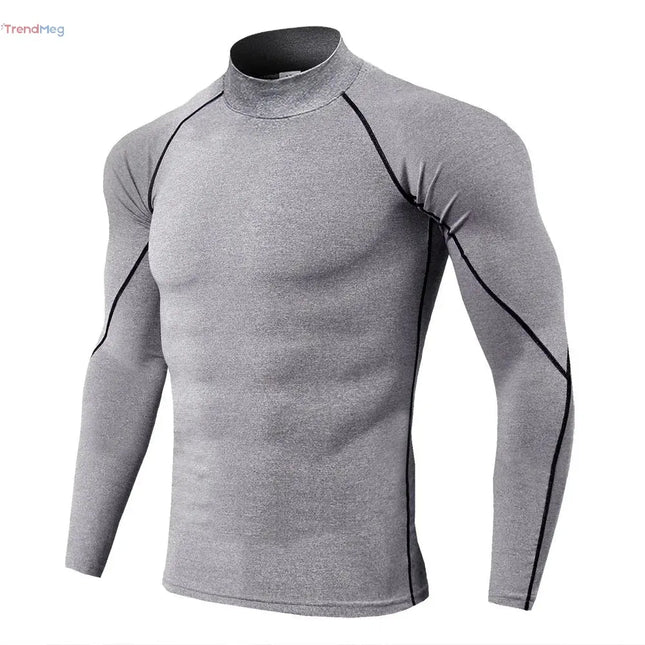 Workout Clothing, Men's Long Sleeve Compression Sport T-Shirt – Quick-Dry Gym Top for Bodybuilding, Running, Fitness, and Rash Guard Training trendmeg