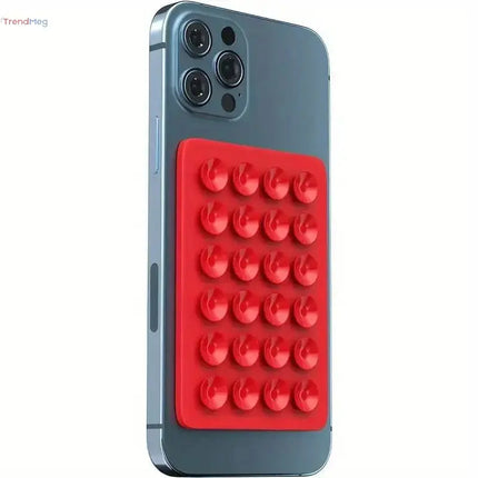 Silicone Suction Phone Holder Mat - Multifunctional Anti-Slip Wall Mount with Suction Cups, Square Design, and Single-Sided Back Sticker trendmeg