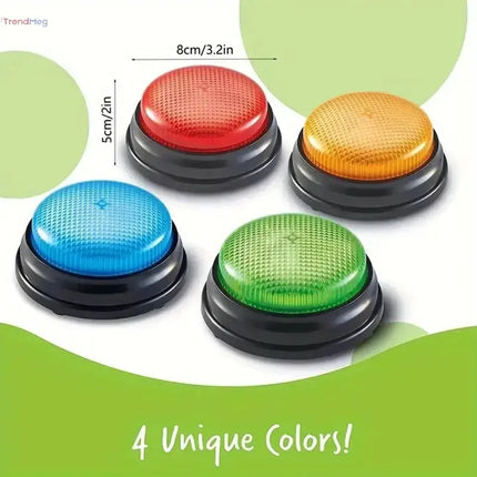 Game Show Answer Buzzers – Set of 4 with Lights & Sounds, Perfect for Classroom Games and Fun for Kids & Adults trendmeg