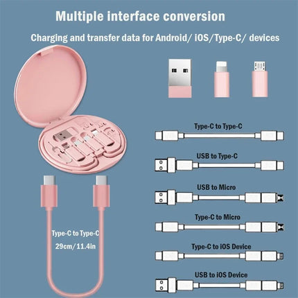 60W Multi Charging Adapter Kit – Type-C, USB-C, Micro USB & Lightning Fast Charging Cable Set for iPhone 14/13/15/16 Pro with Storage Box