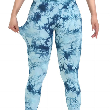 Workout Leggings, Women`s Tie-Dye High-Waist Seamless Yoga Pants – Stretch Fitness Leggings for a Peach-Lift Effect trendmeg