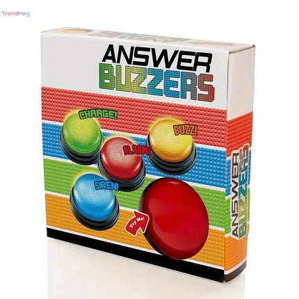 Game Show Answer Buzzers – Set of 4 with Lights & Sounds, Perfect for Classroom Games and Fun for Kids & Adults trendmeg