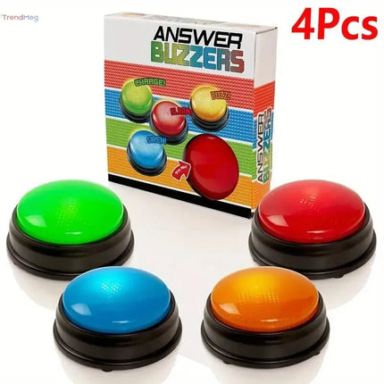 Game Show Answer Buzzers – Set of 4 with Lights & Sounds, Perfect for Classroom Games and Fun for Kids & Adults trendmeg