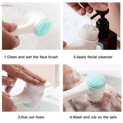 Double-Sided Silicone Facial Cleansing Brush – Rechargeable Exfoliator for Blackhead Removal, Pore Cleaner & Skin Care Enhancer trendmeg